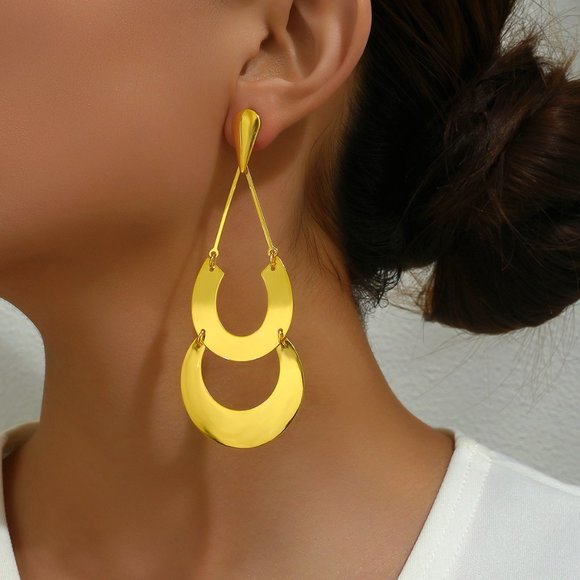 Vintage Style Boho Water Droplets Plating Copper 18K Gold Plated Drop Earrings - Picture 1 of 7